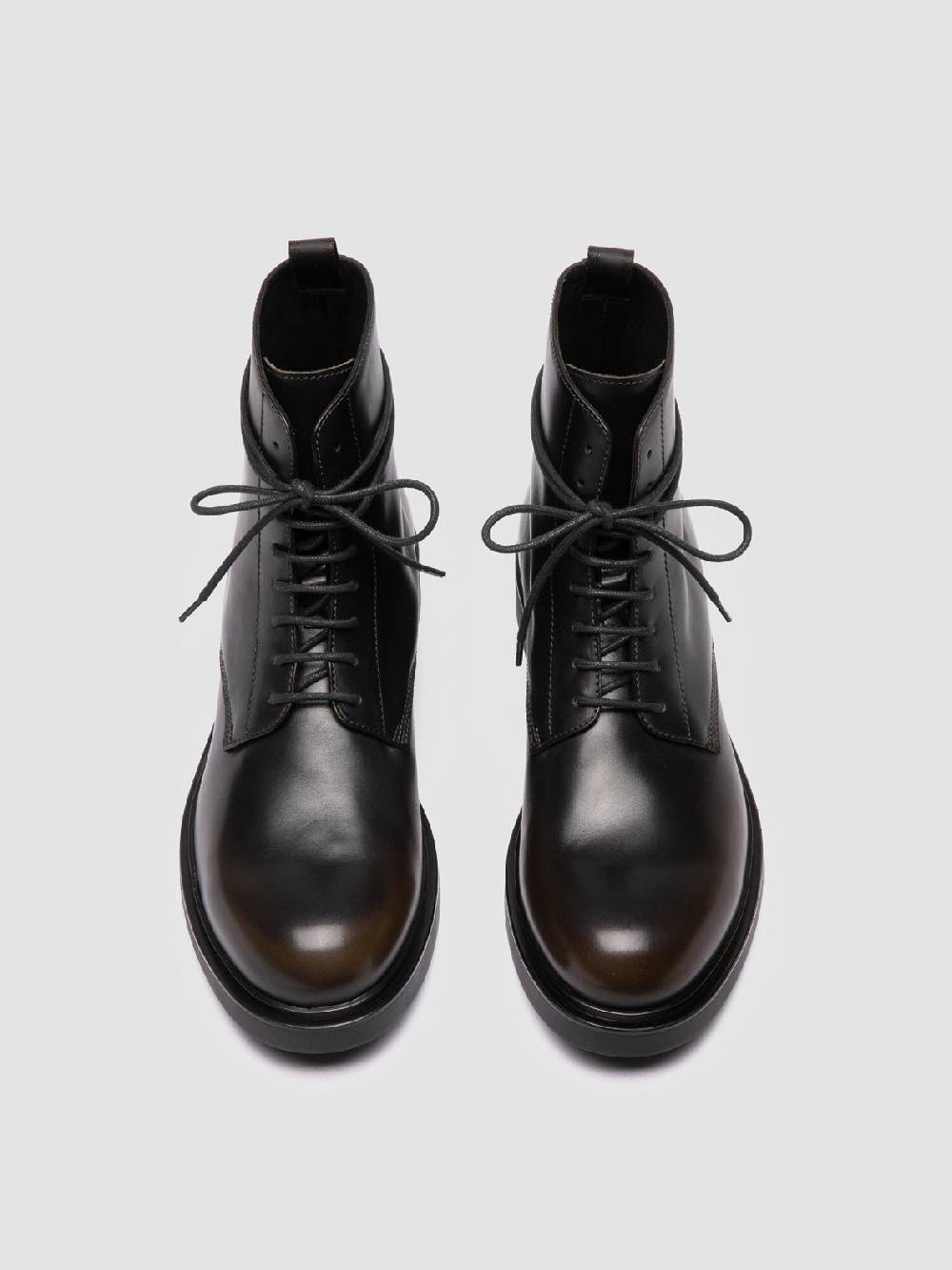 Officine Creative ENGINEER 005 Stivali Stringati in Pelle Verde Spedizione Gratuita