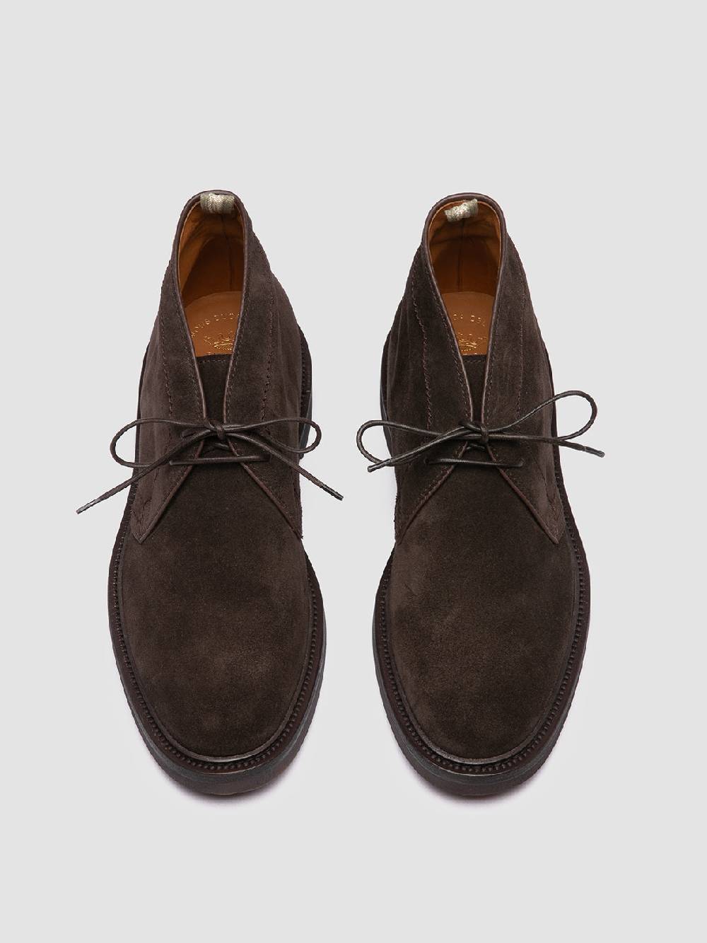 Officine Creative HOPKINS FLEXI 202 Stivali Chukka in Pelle Scamosciata Marrone Presa