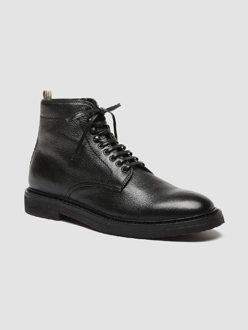 Officine Creative HOPKINS FLEXI 203 Stivaletti Stringati in Pelle Nera Sconto