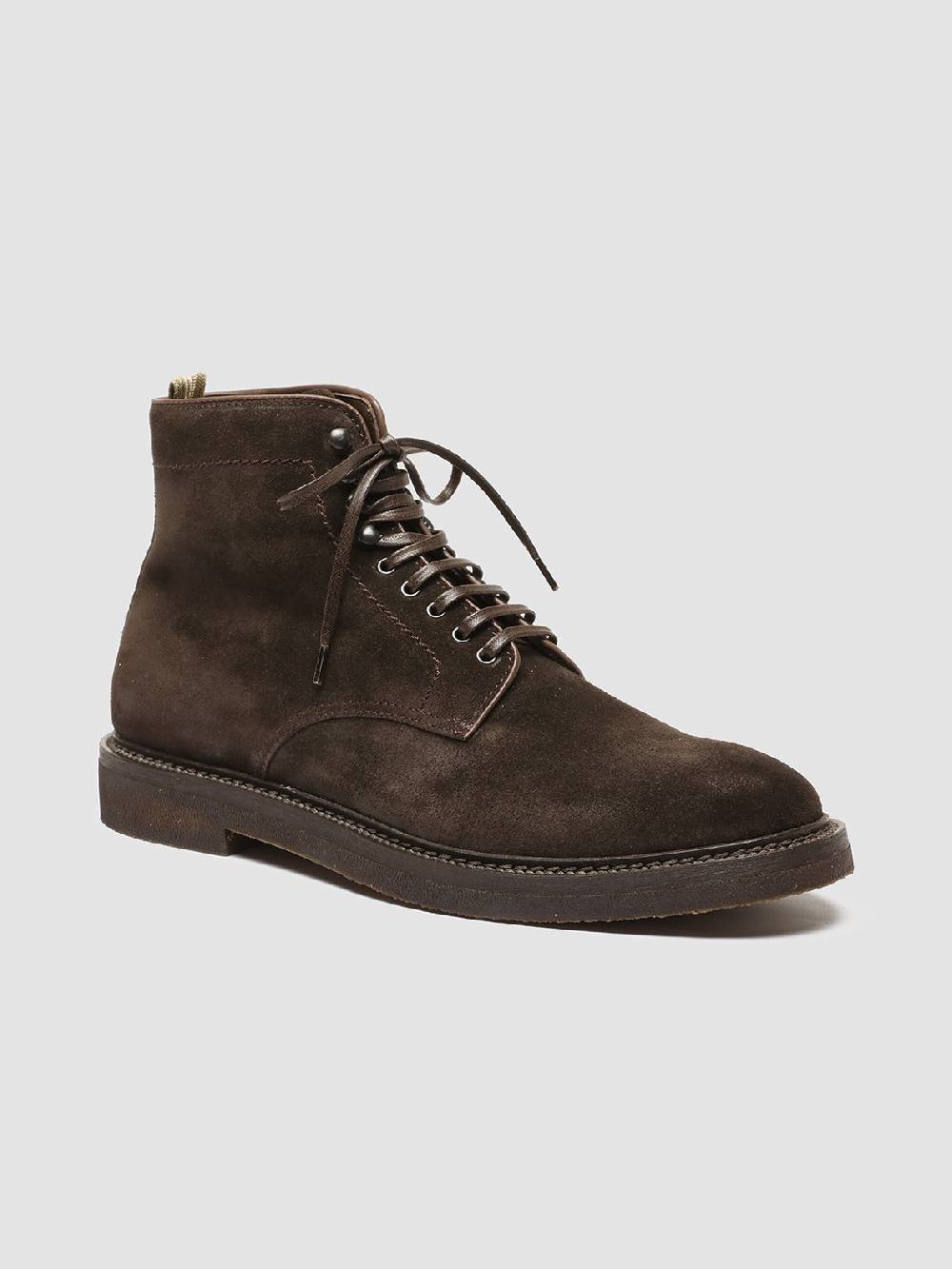 Officine Creative HOPKINS FLEXI 203 Stivaletti Stringati in Camoscio Marrone Offerta