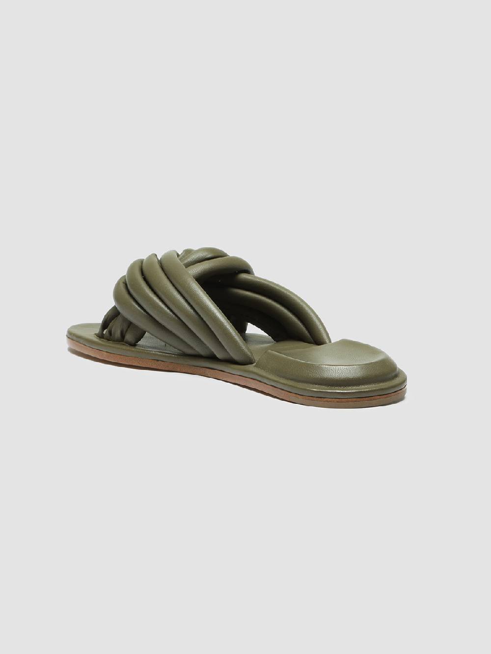 Officine Creative CYBILLE 004 Slide in Pelle Verde Outlet