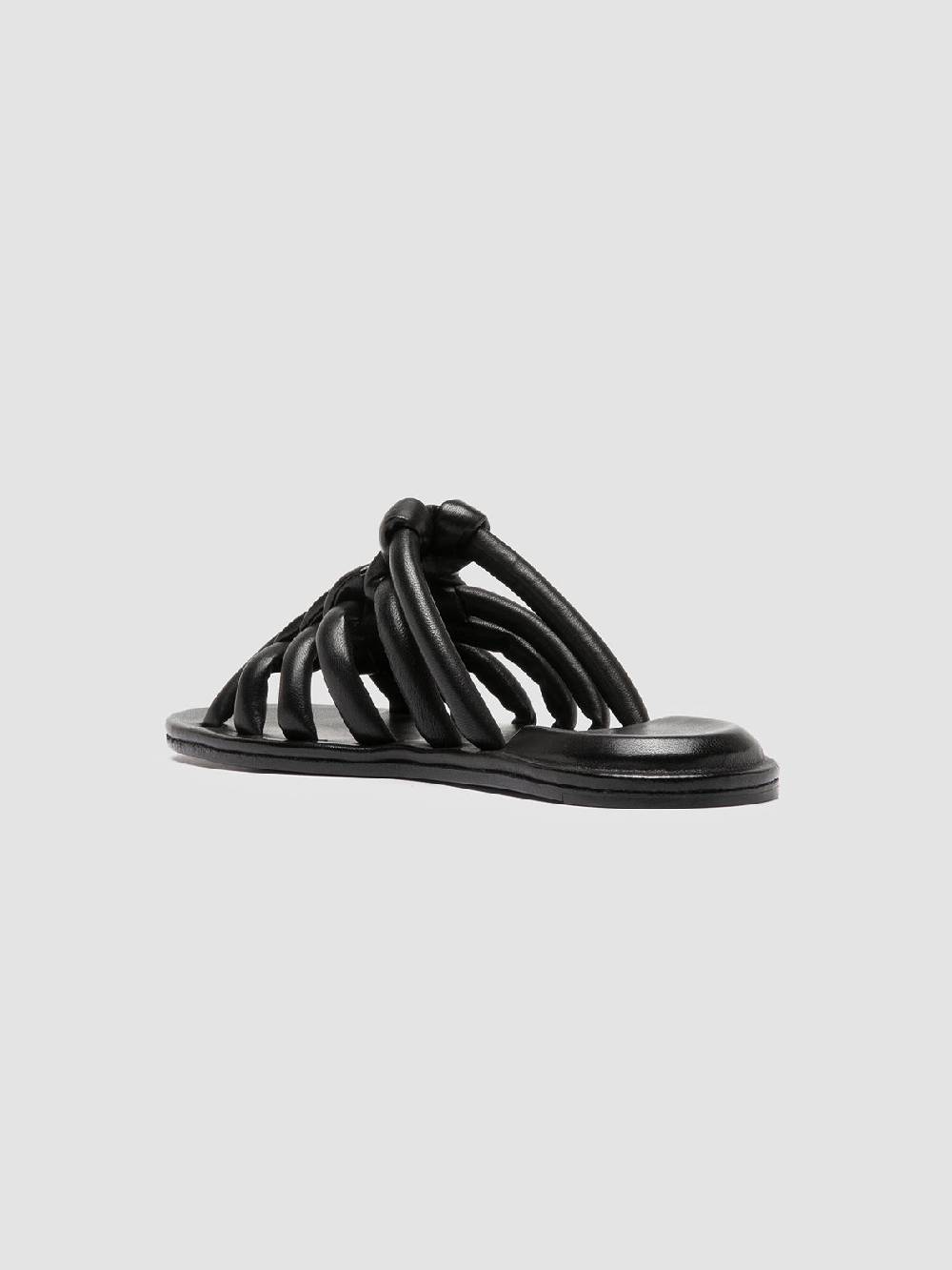 Officine Creative CYBILLE 016 Sandali Slide in Pelle Nera Vendita Calda