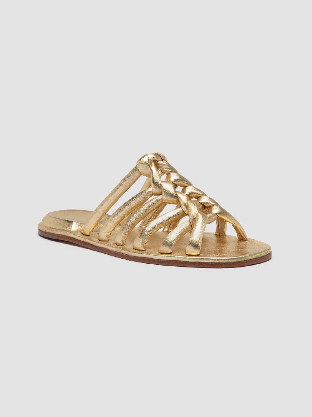 Officine Creative CYBILLE 016 Sandali Slide in Pelle Oro Vendita Economica