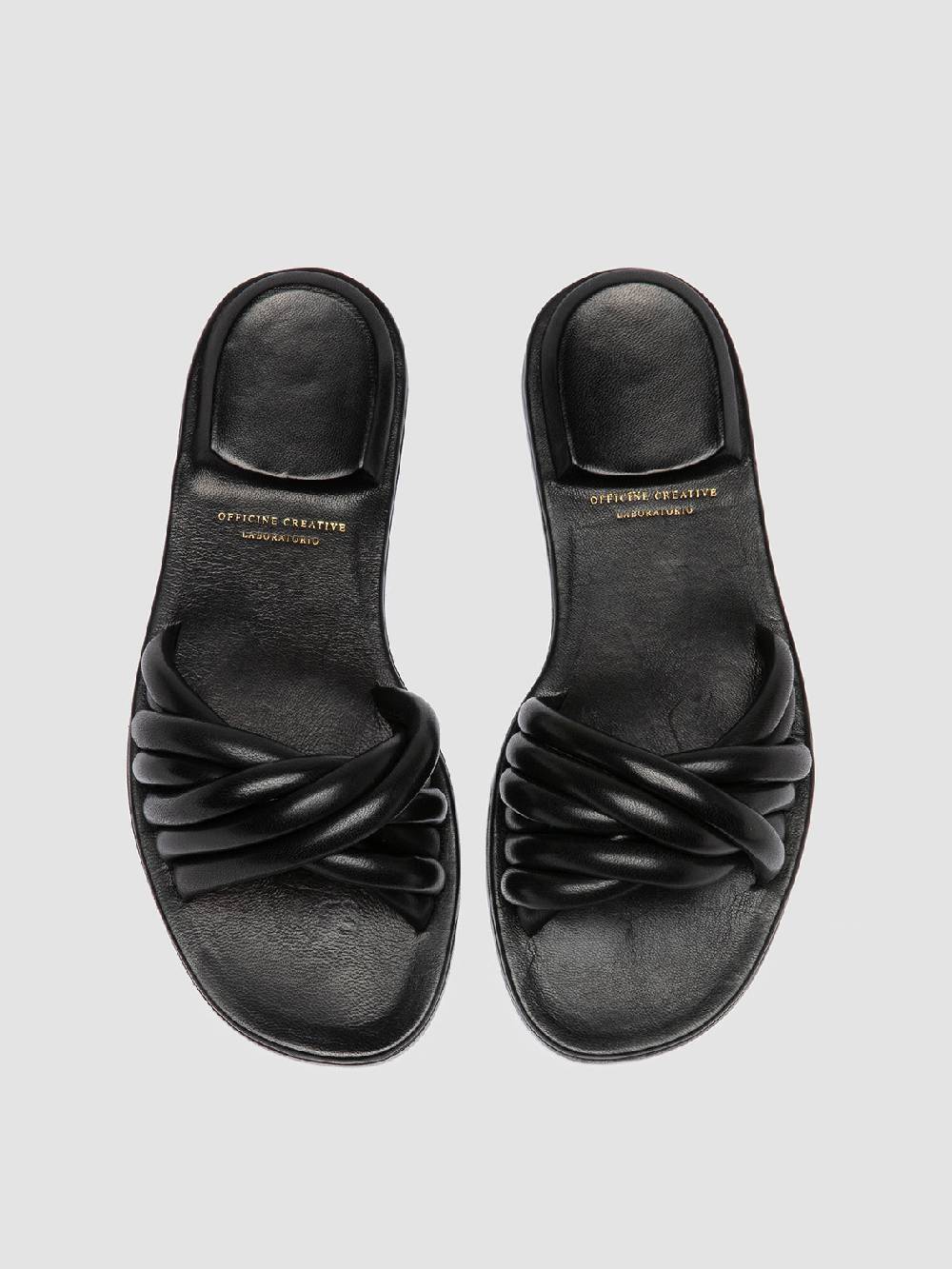 Officine Creative CYBILLE 006 Sandali in Pelle Nera Vendite Flash