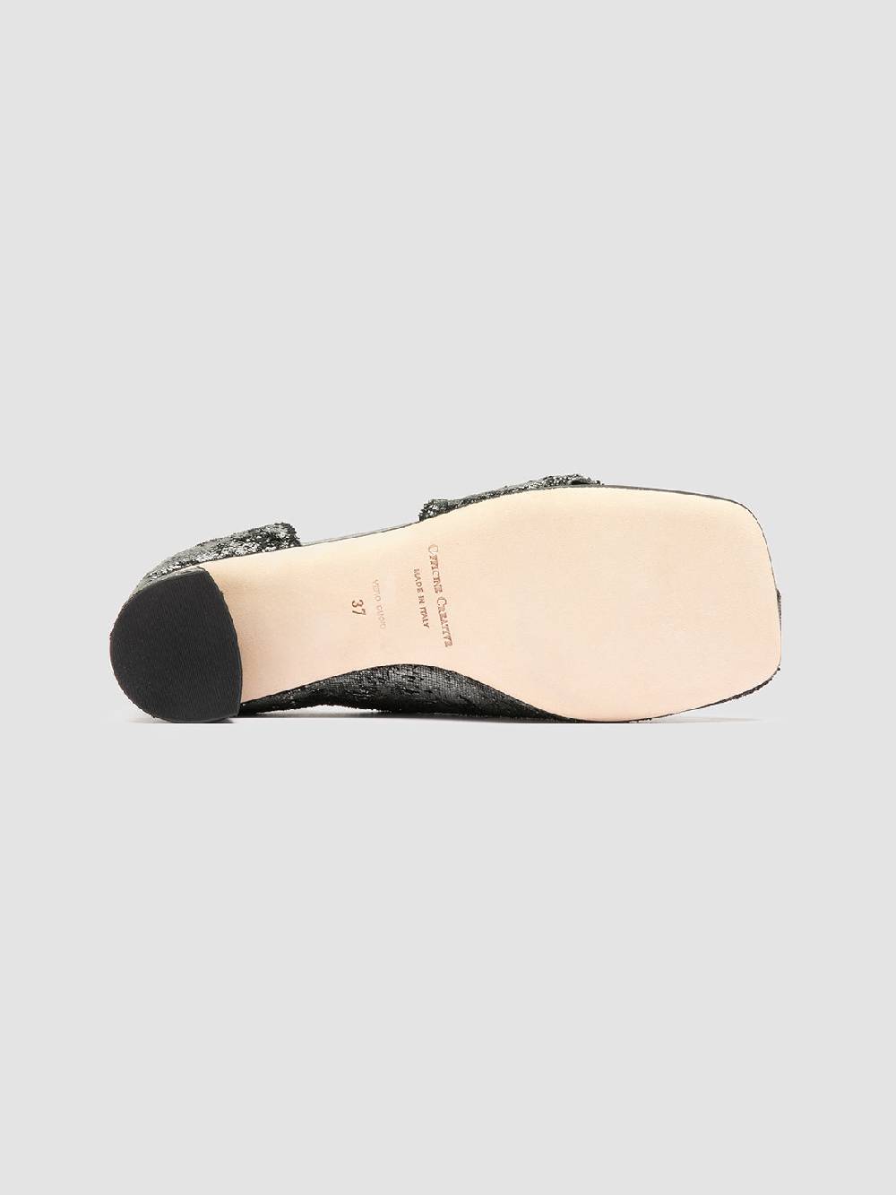 Officine Creative TESSA 009 Silver Leather Mule Sandals Negozio