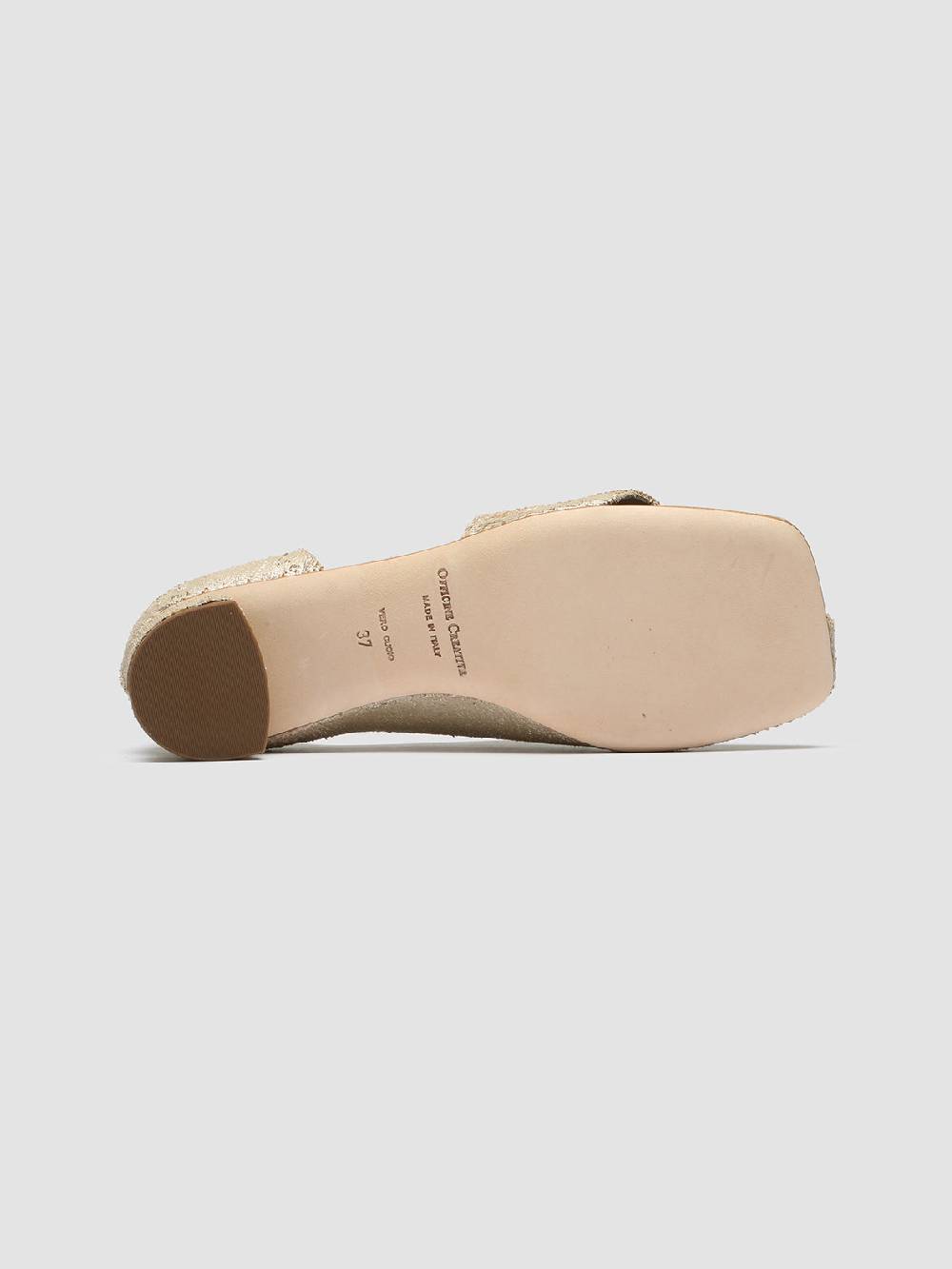 Officine Creative TESSA 009 Gold Leather Mule Sandals Offerta Anniversario