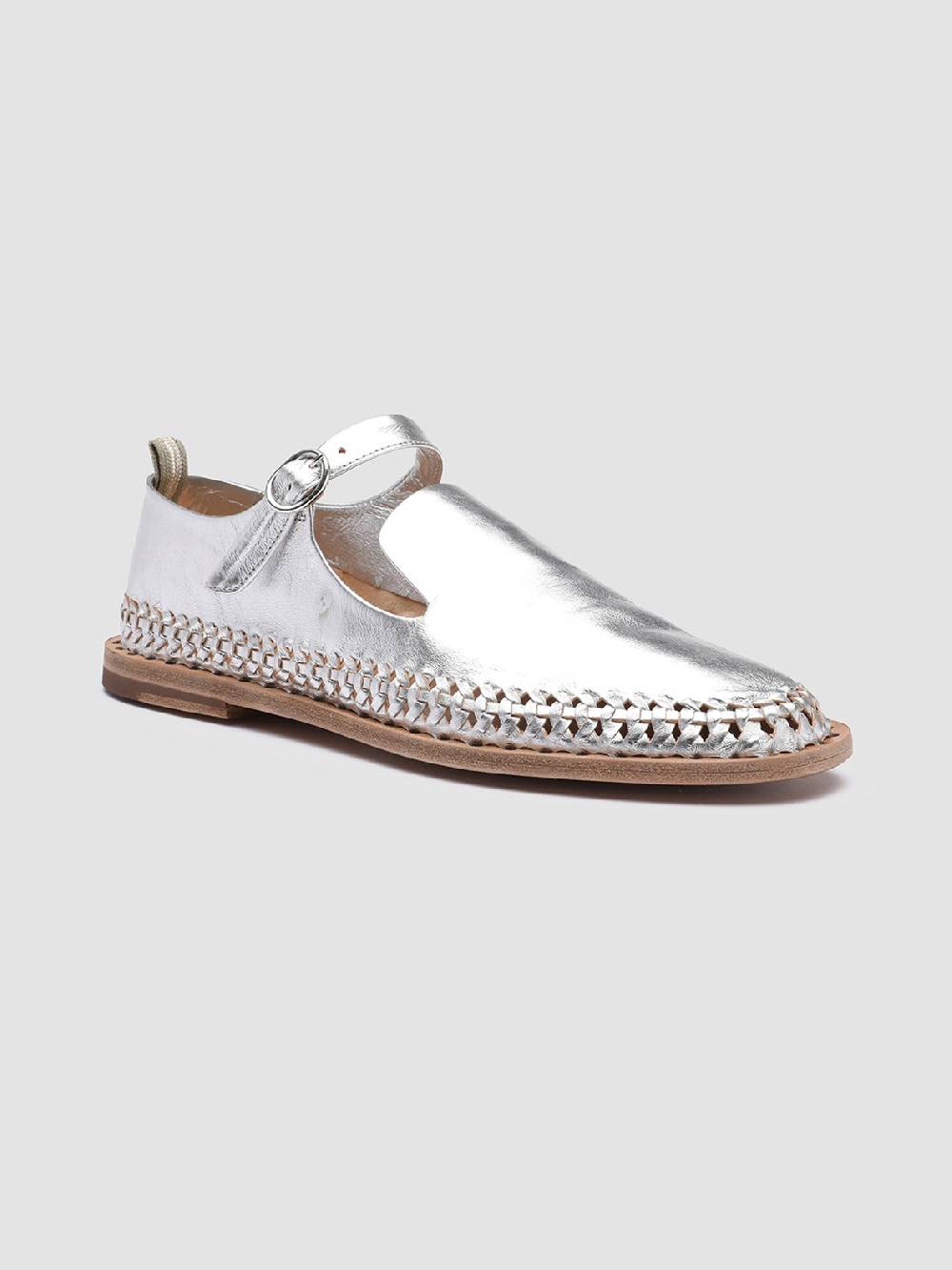 Officine Creative MABELLE 003 Mary Jane in Pelle Argento Italia
