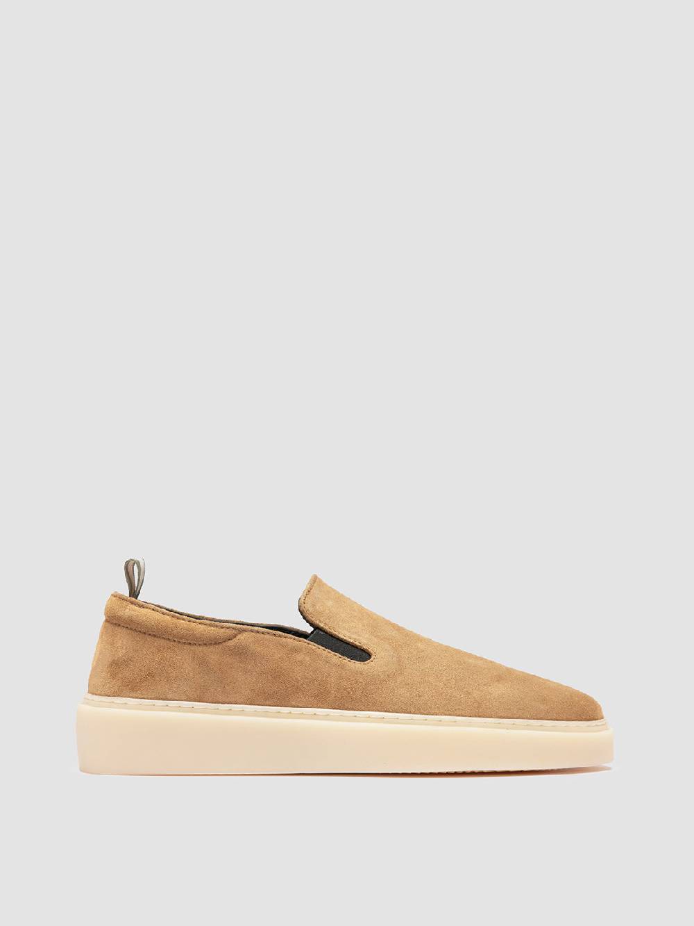 Officine Creative MUSKRAT 102 Sneaker Slip-On in Pelle Tortora Nuovo