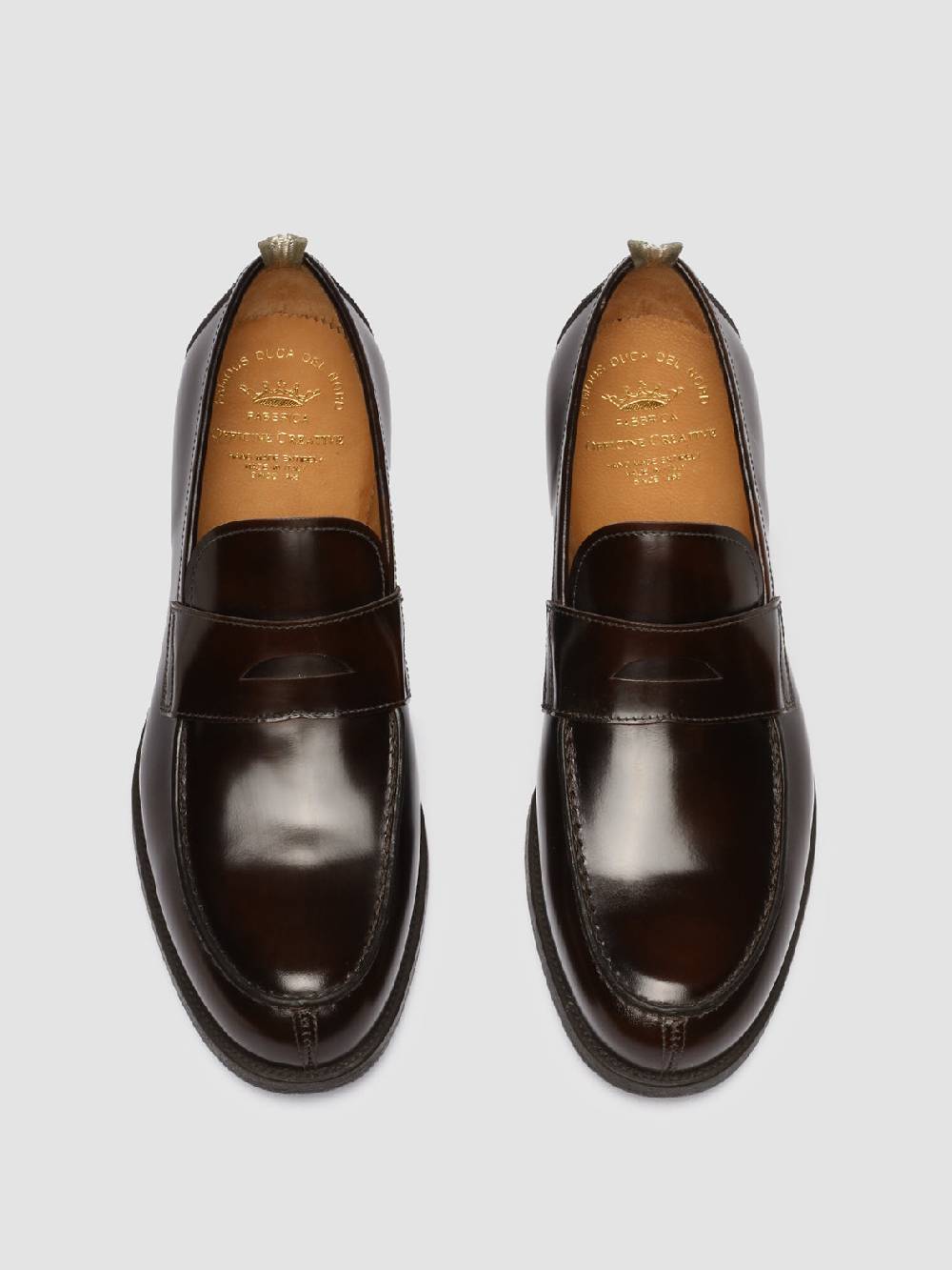 Officine Creative VINE 001 Mocassini in Pelle Marrone Offerte stagionali