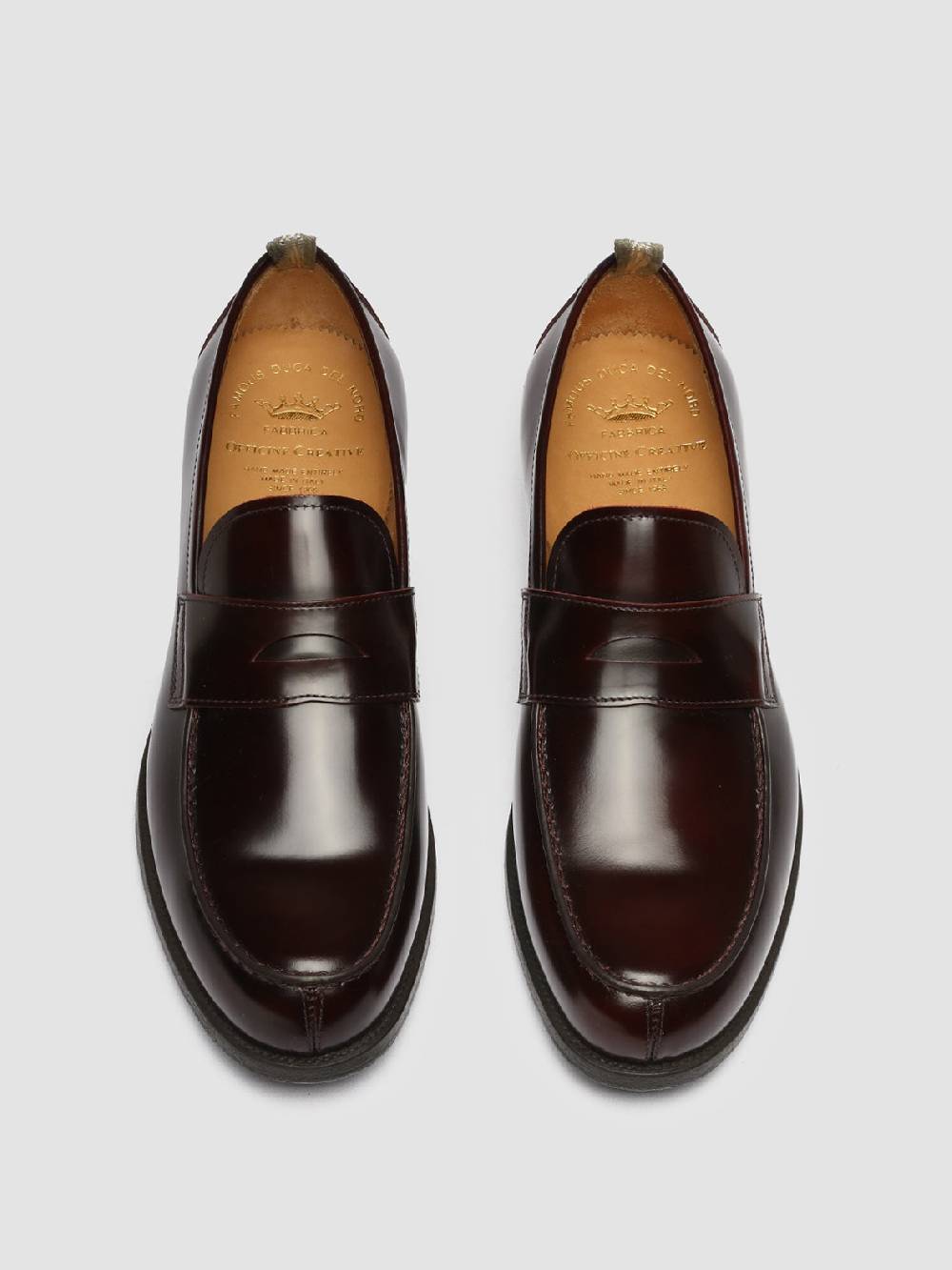 Officine Creative VINE 001 Mocassini in Pelle Bordeaux Pezzi Unici