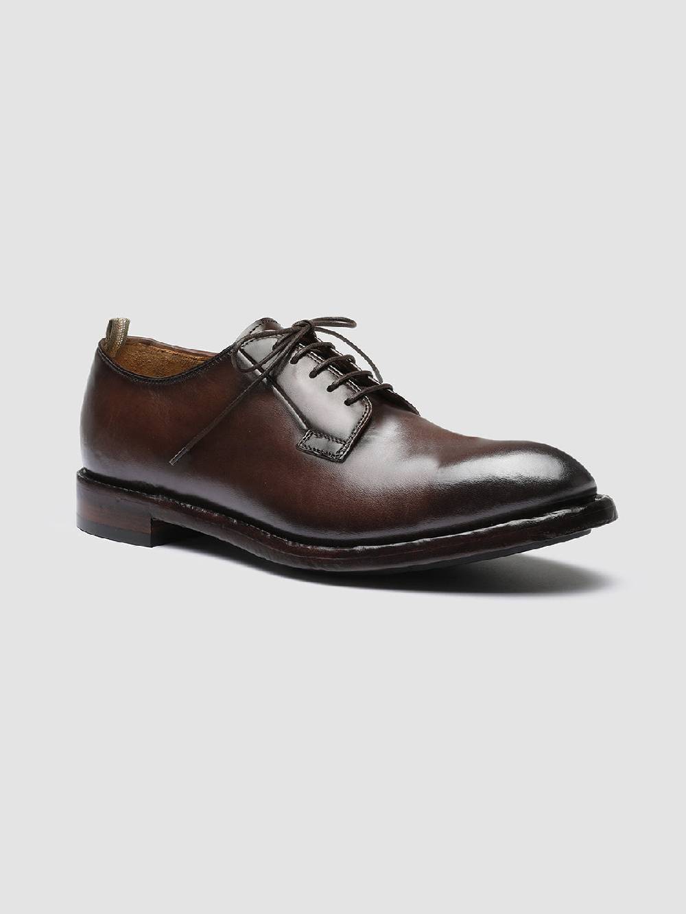 Officine Creative TEMPLE 007 Derby in Pelle Marrone Negozi Online