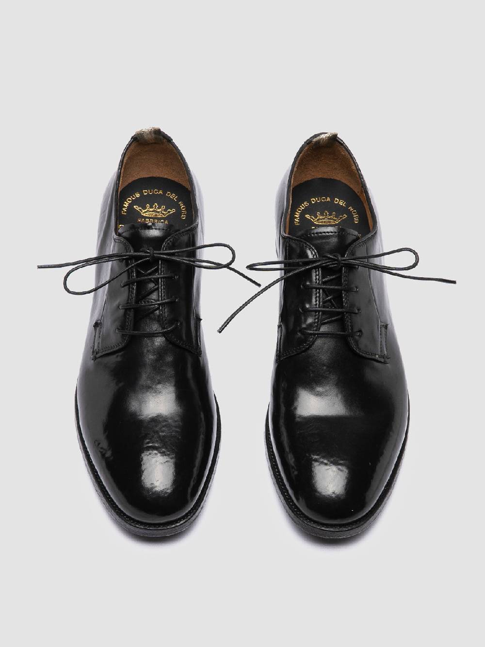 Officine Creative VANDERBILT CAOU 013 Scarpe Derby Nere in Pelle Prezzo Ridotto