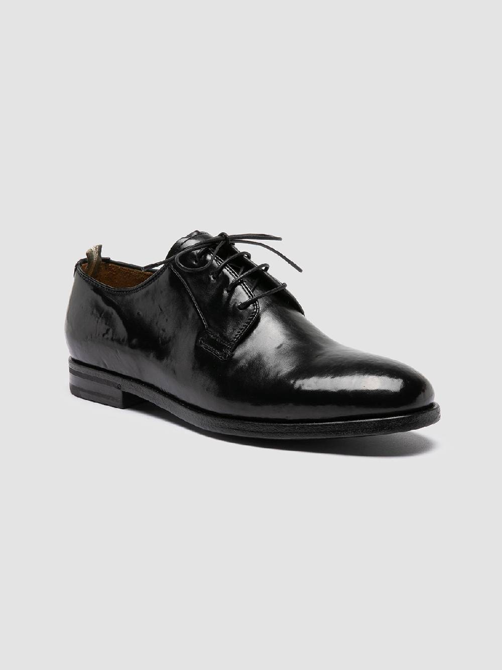 Officine Creative VANDERBILT CAOU 013 Scarpe Derby Nere in Pelle Prezzo Ridotto