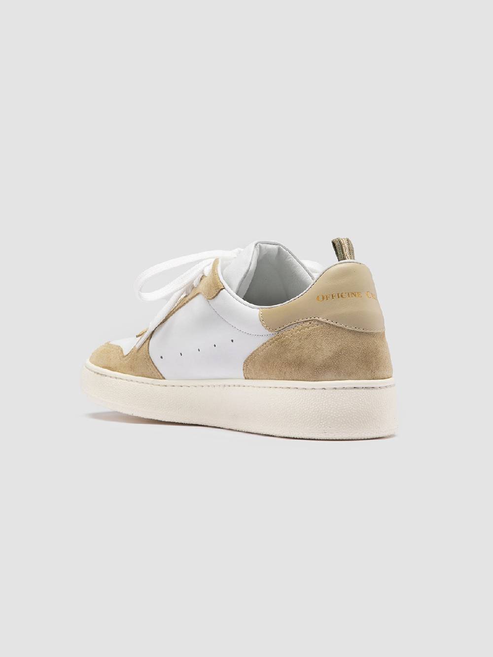 Officine Creative MOWER 008 Sneakers Basse in Pelle e Camoscio Bianca Offerta