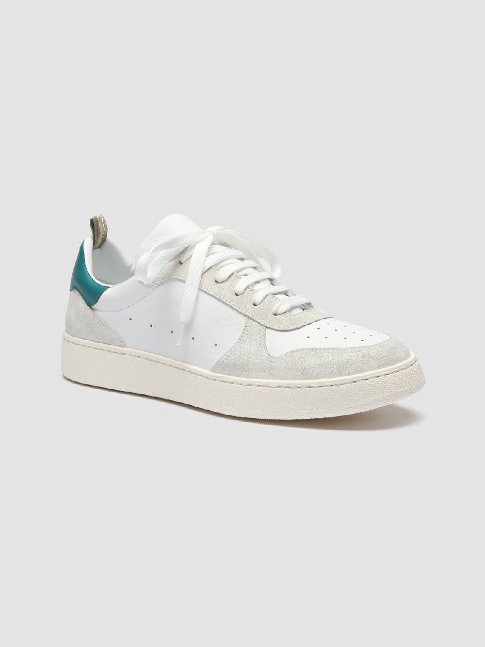 Officine Creative MOWER 008 Sneakers in Pelle Liscia e Scamosciata Bianca Economico