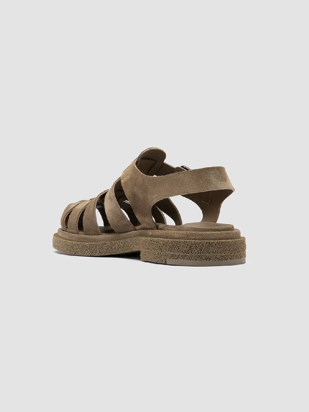 Officine Creative TONAL 18 Taupe Suede Sandals Outlet
