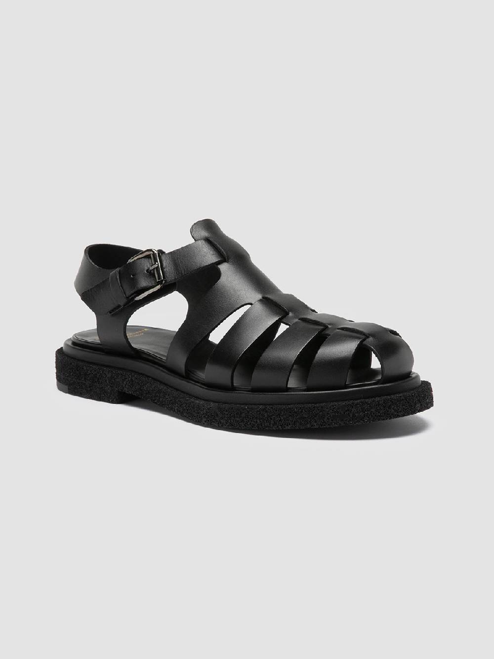 Officine Creative TONAL 18 Black Leather Sandals In Vendita