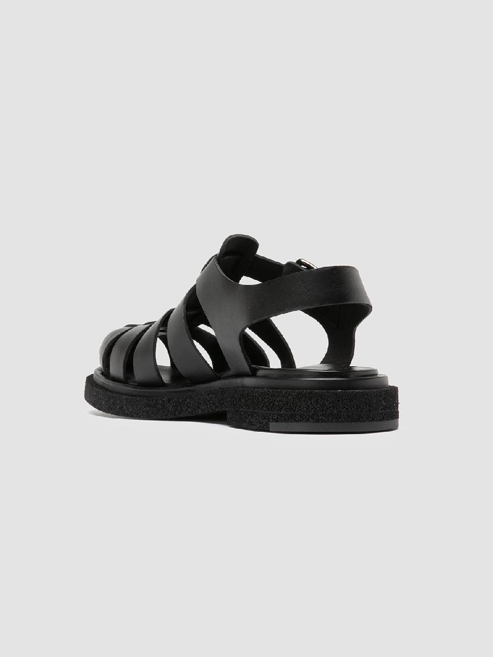 Officine Creative TONAL 18 Black Leather Sandals In Vendita