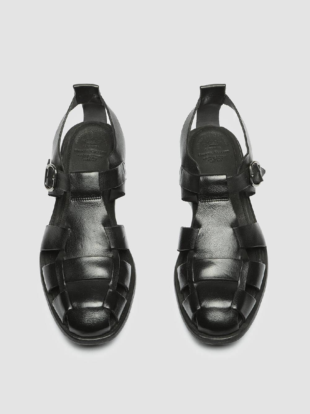 Officine Creative CHRONICLE 145 Sandali in Pelle Nera Saldi