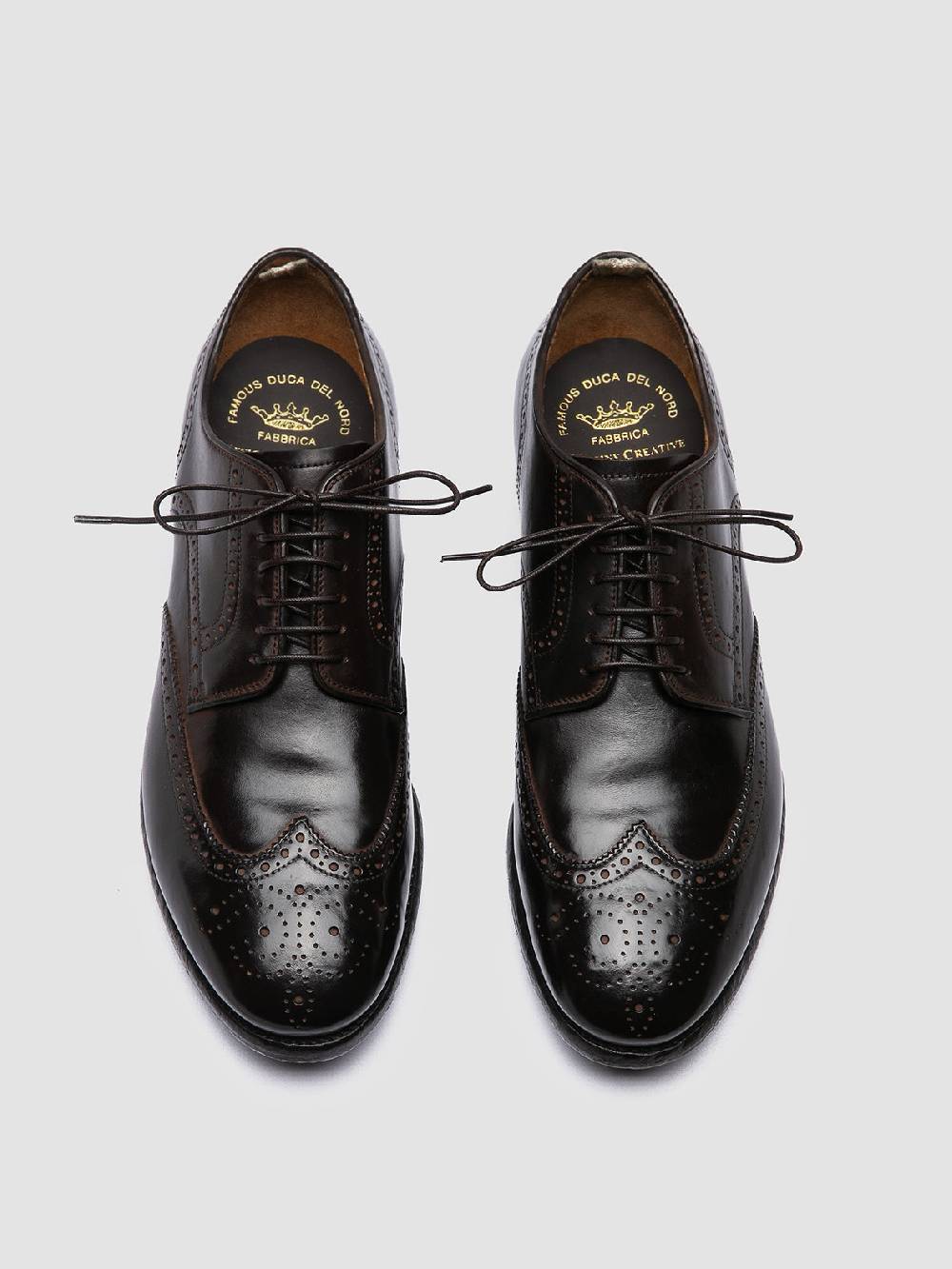 Officine Creative PRINCE 609 Derby in Pelle Marrone Offerte