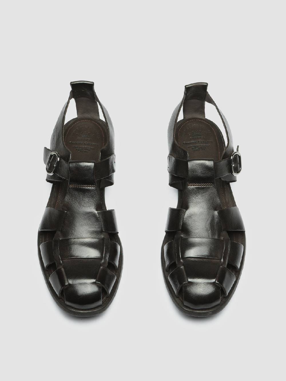 Officine Creative CHRONICLE 145 Sandali in Pelle Marrone Vendita Calda