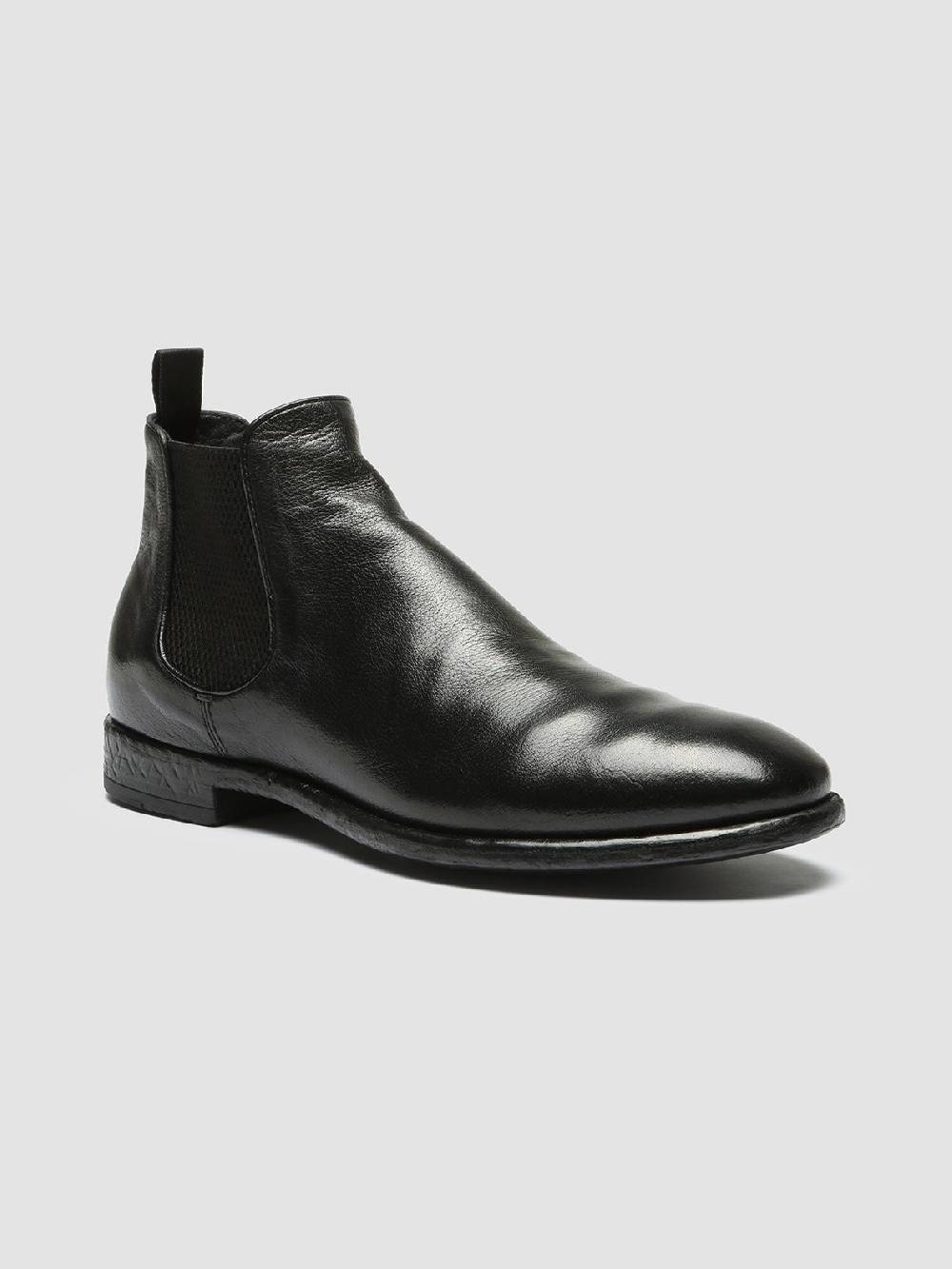 Officine Creative CETON 647 Stivaletti Chelsea in Pelle Nera Negozio