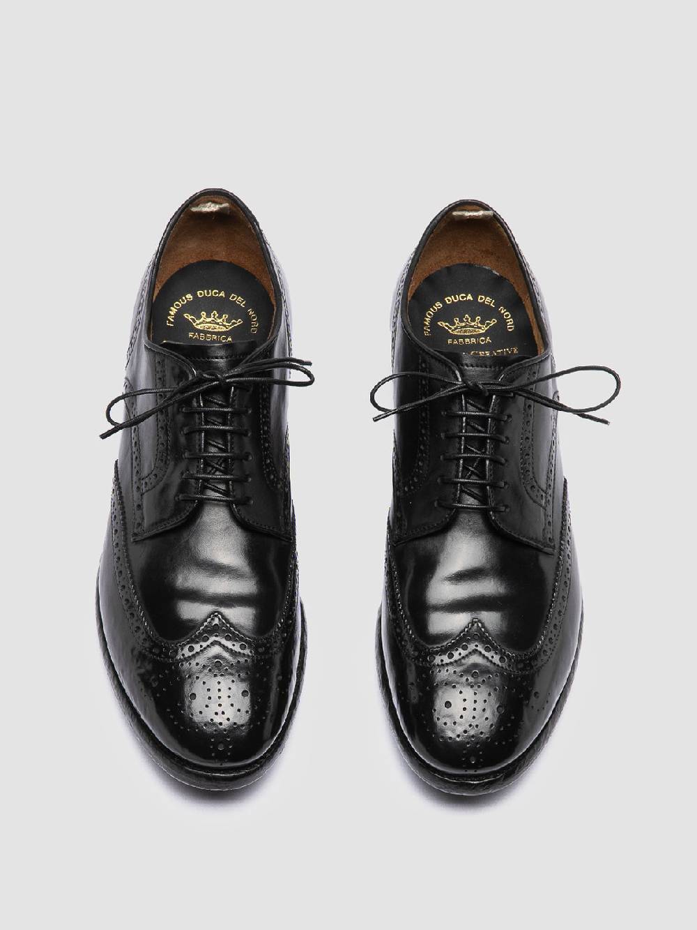 Officine Creative TEMPLE 609 Derby in Pelle Nera In Linea