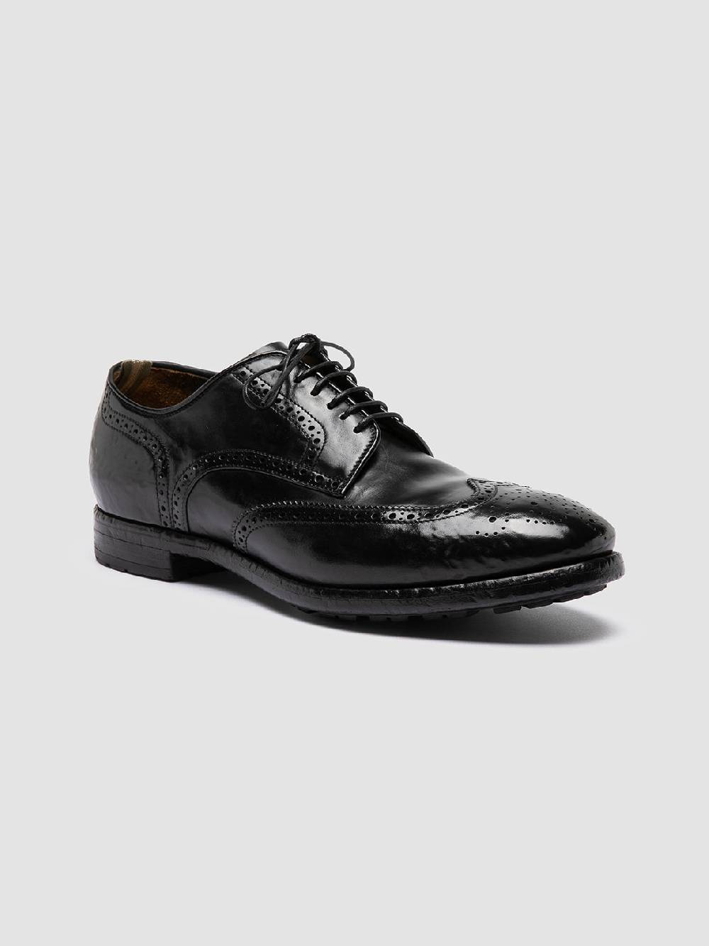 Officine Creative TEMPLE 609 Derby in Pelle Nera In Linea