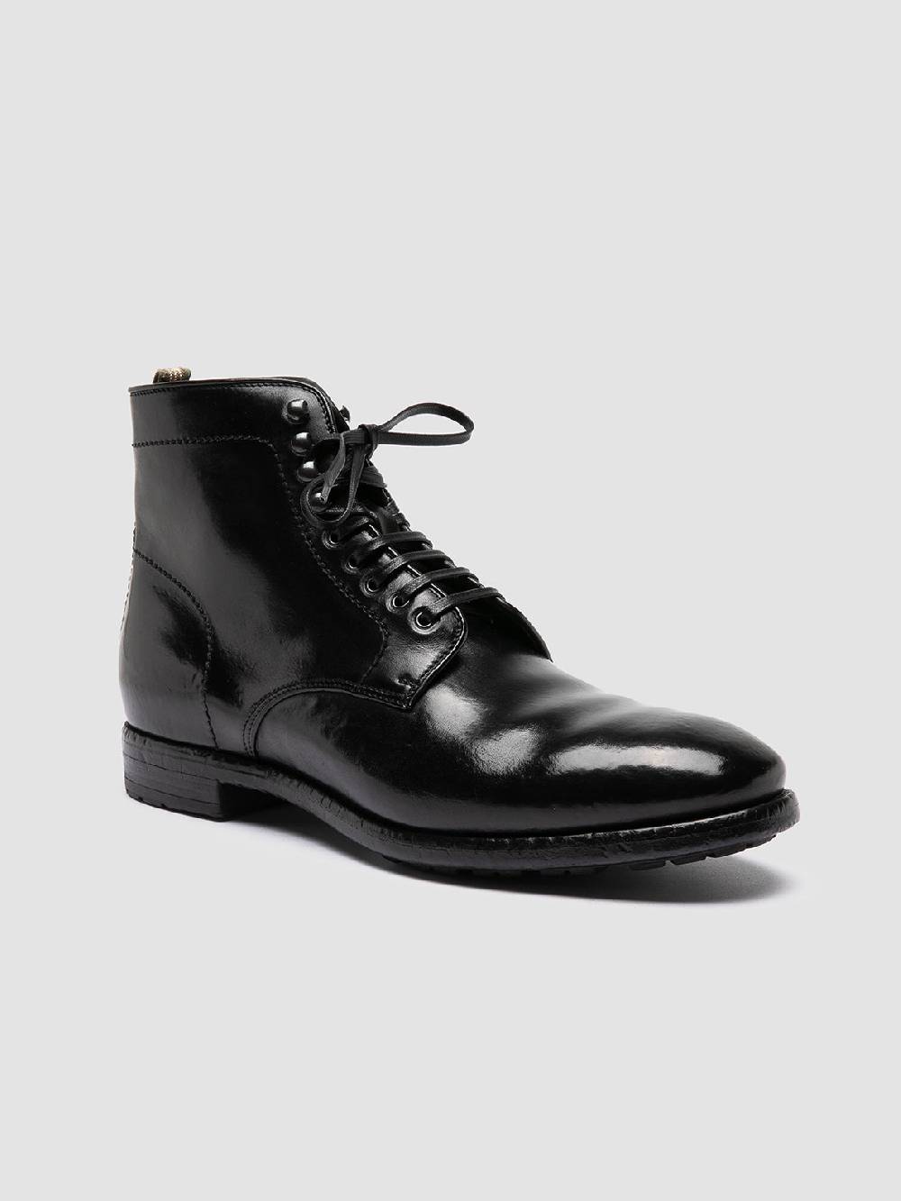 Officine Creative PRINCE 610 Stivaletti in Pelle Nera Nuovo