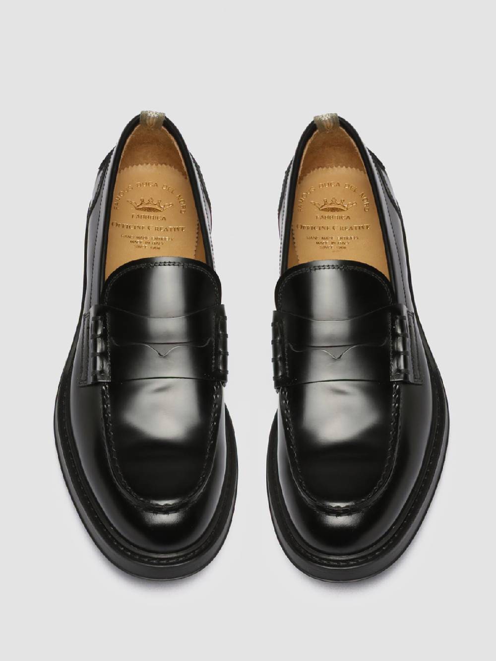Officine Creative UNIFORM 001 Mocassini in Pelle Nera Soddisfazione Garantita