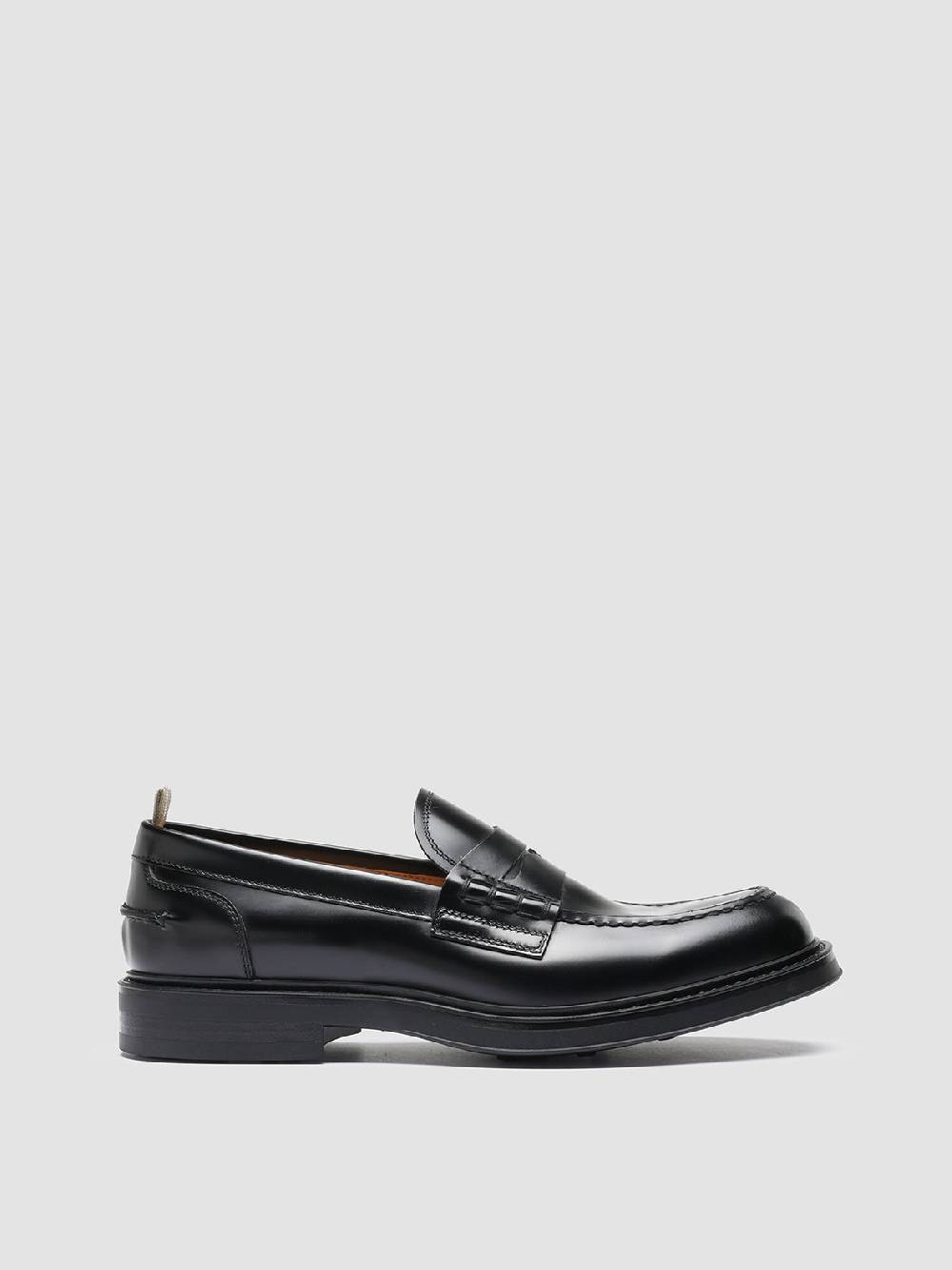 Officine Creative UNIFORM 001 Mocassini Penny in Pelle Nera Qualità Garantita