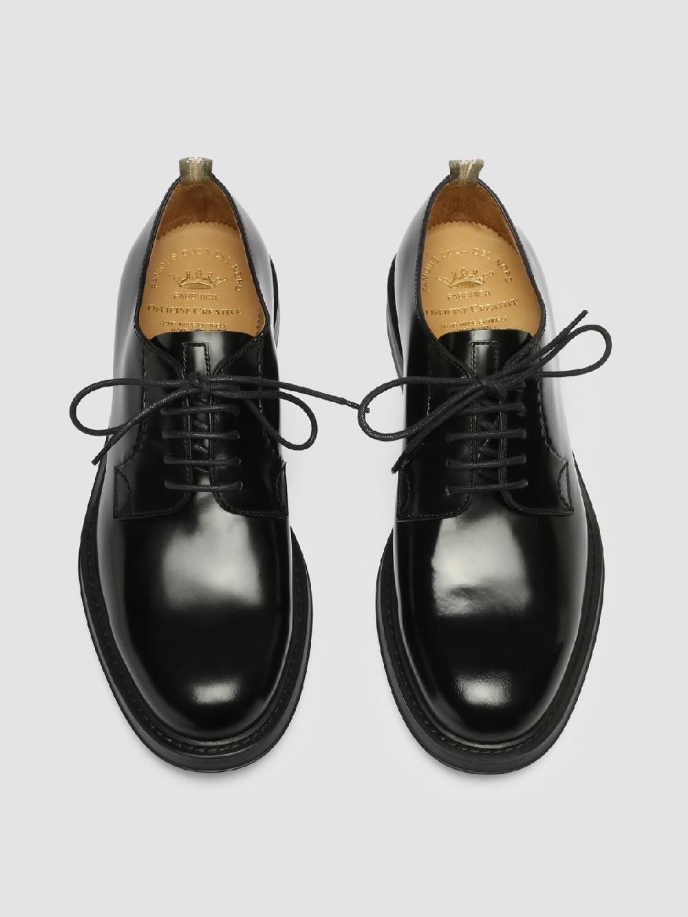 Officine Creative UNIFORM 003 Derby in Pelle Nera Negozi Online