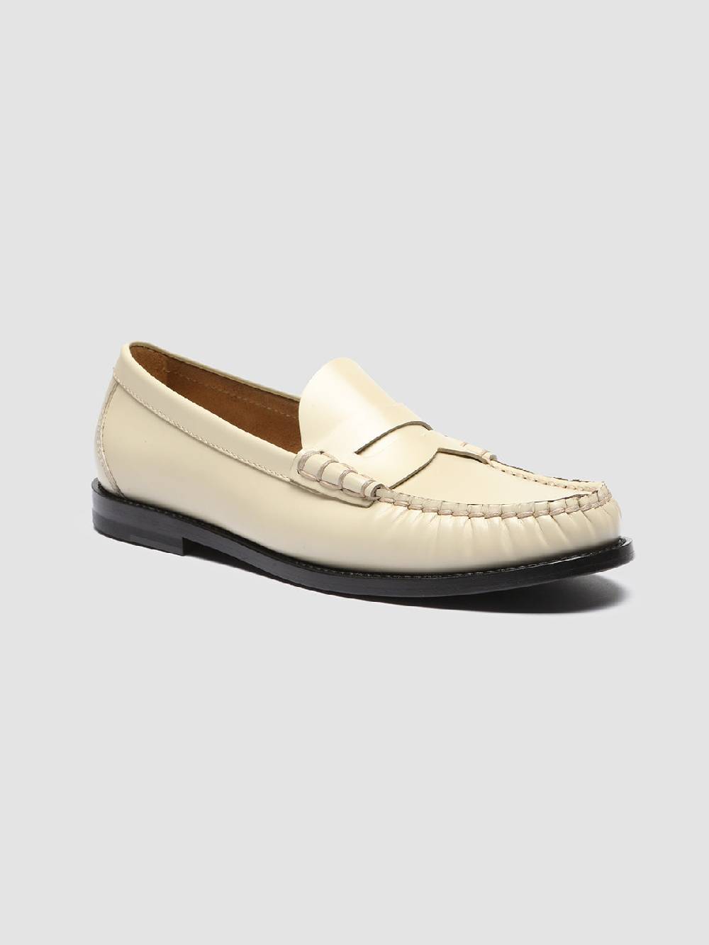 Officine Creative ZIVAGO 103 Ivory Leather Penny Loafers Vendita Economica
