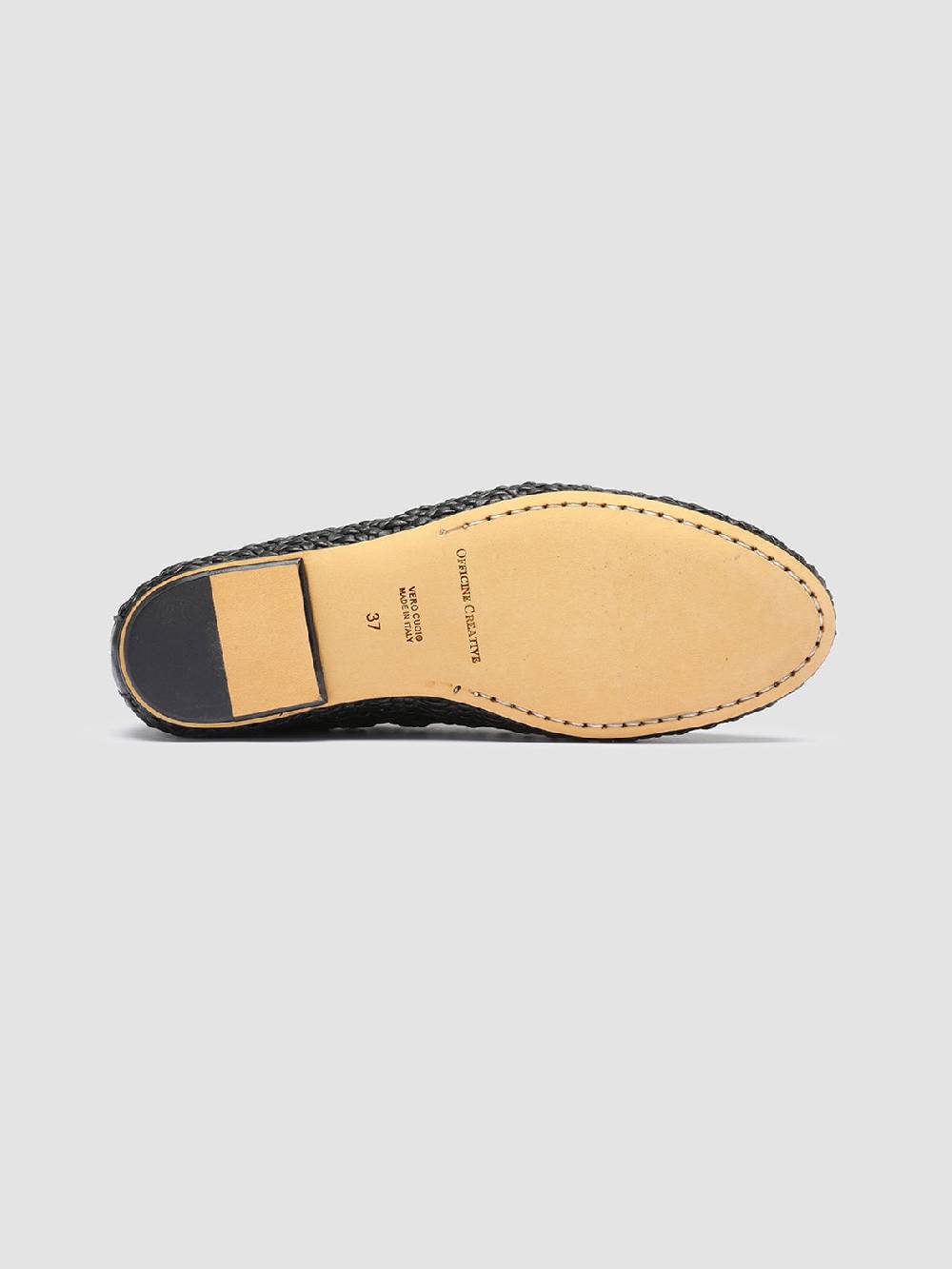 Officine Creative BESSIE 011 Mocassini in Pelle Nera Saldi Di Fabbrica