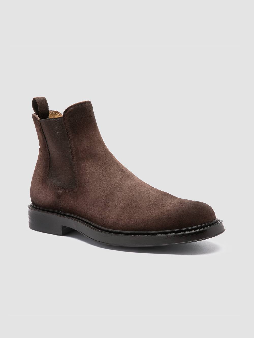 Officine Creative UNIFORM 005 Stivaletti Chelsea in Pelle Scamosciata Marrone In Saldo