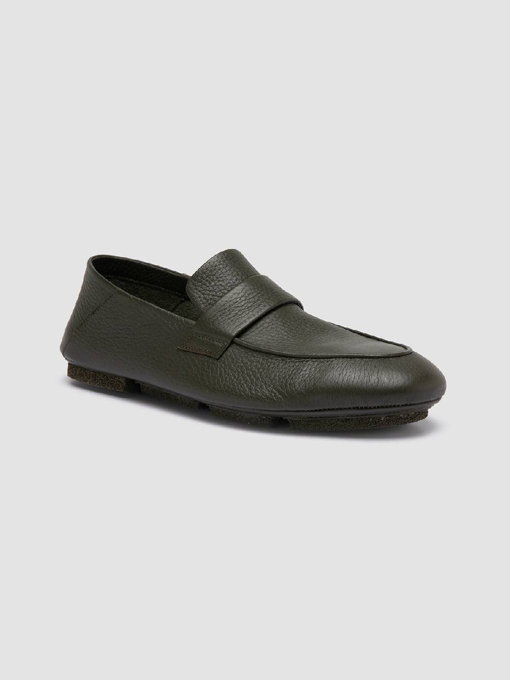 Officine Creative C-SIDE 001 Green Leather Loafers Qualità