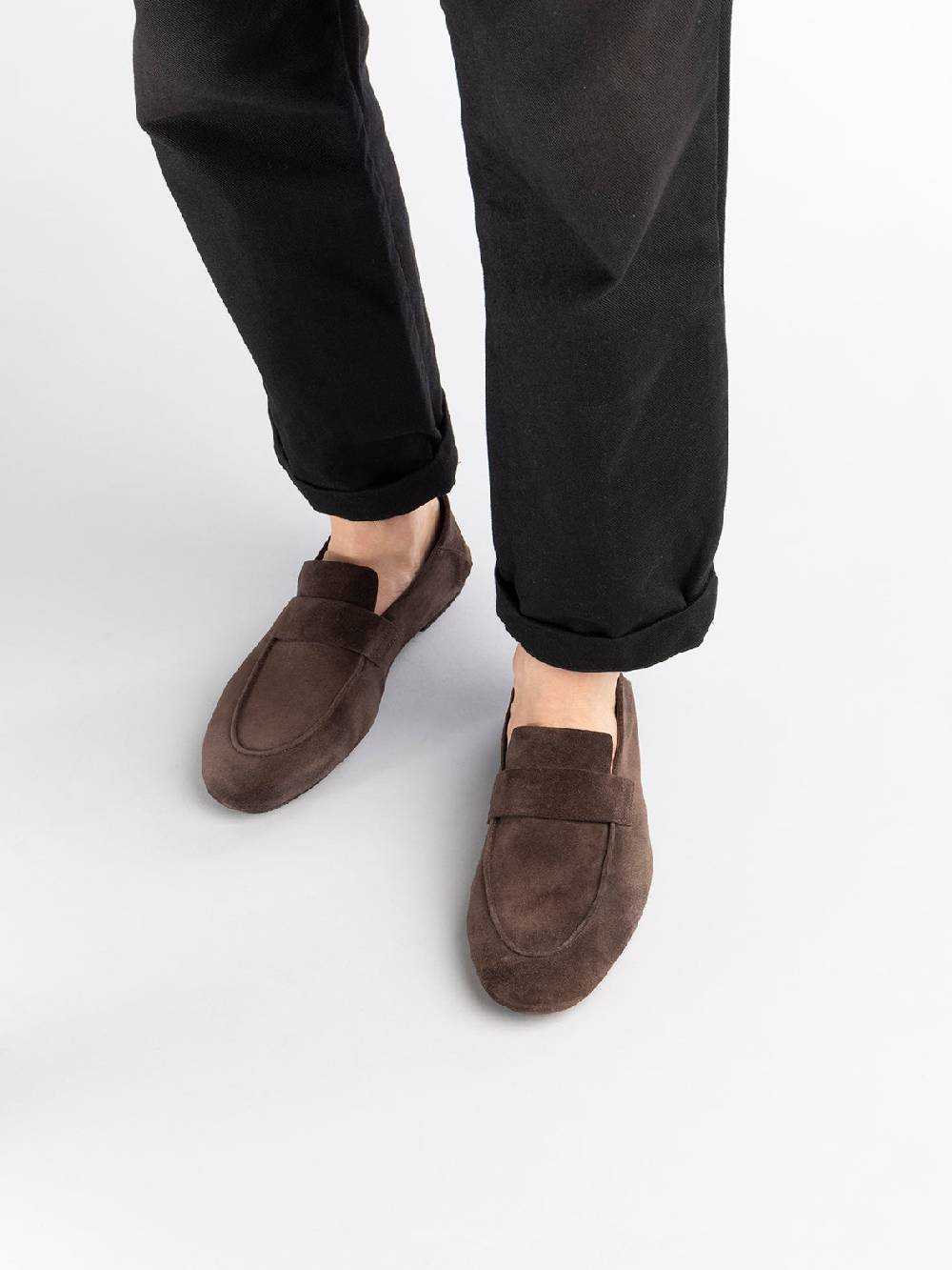 Officine Creative C-SIDE 001 Mocassini in Pelle Scamosciata Tortora Spedizione Gratuita