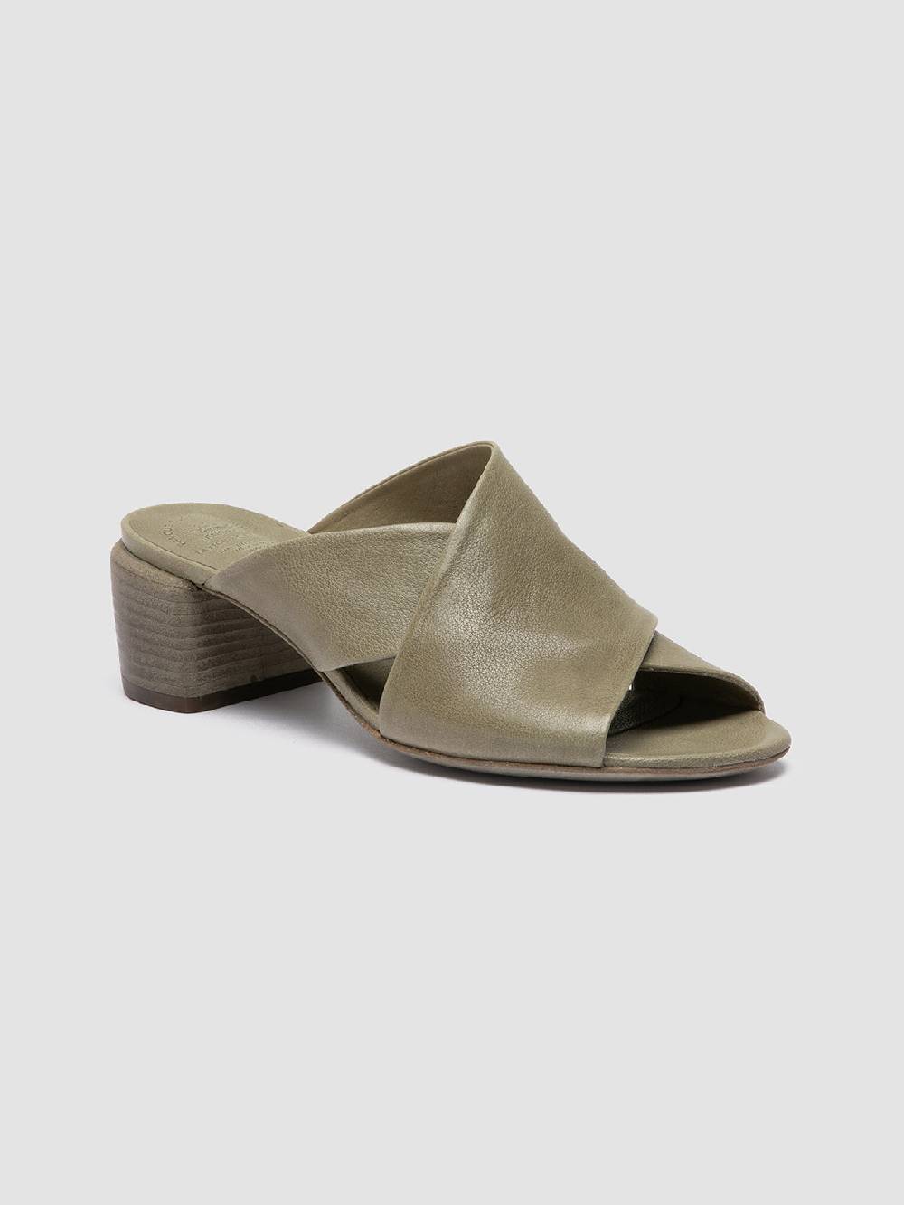 Officine Creative HADRY 007 Sandali Slide in Pelle Verde Hotsell