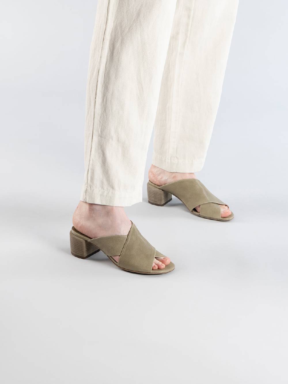 Officine Creative HADRY 007 Sandali Slide in Pelle Verde Hotsell