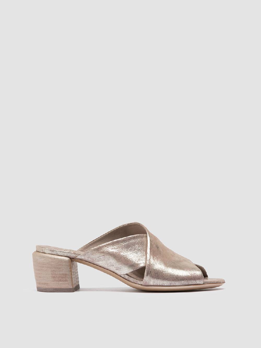 Officine Creative HADRY 007 Sandali Slide in Pelle Tortora Vendita Calda