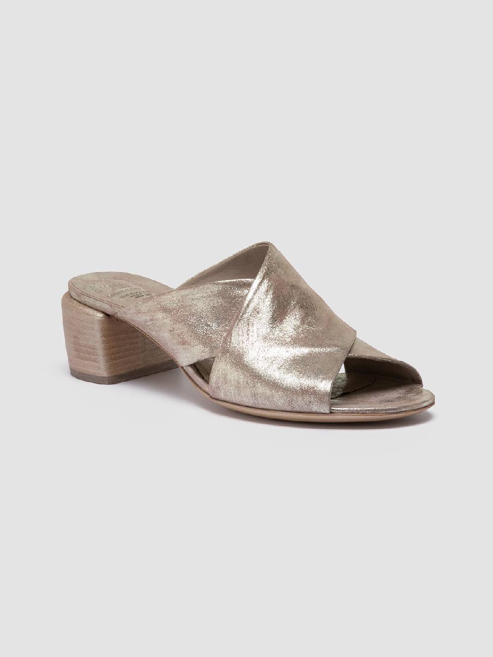 Officine Creative HADRY 007 Sandali Slide in Pelle Tortora Vendita Calda