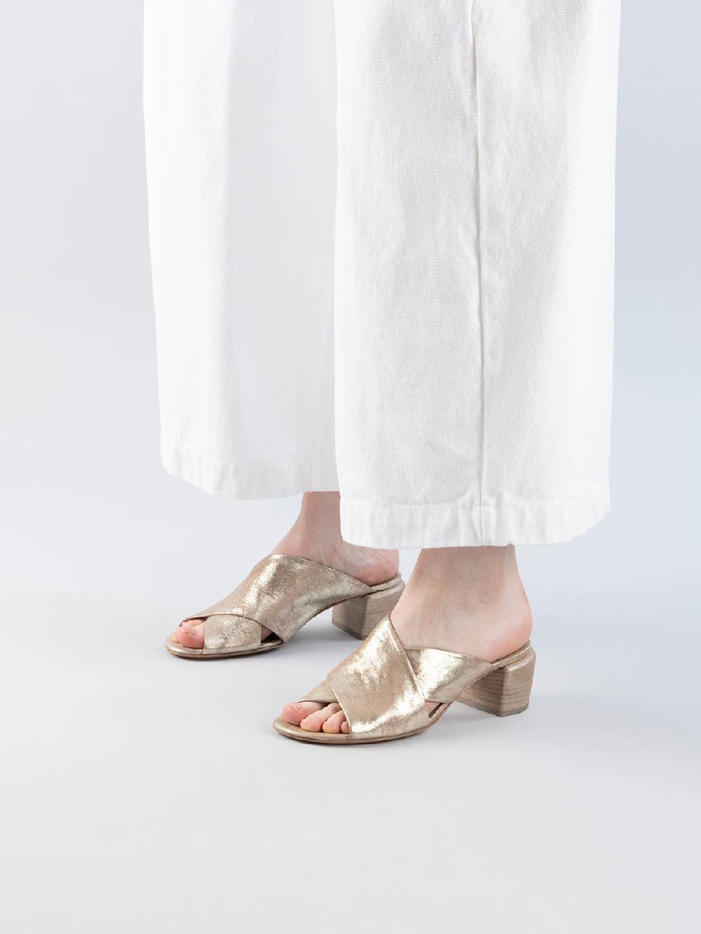 Officine Creative HADRY 007 Sandali Slide in Pelle Tortora Vendita Calda