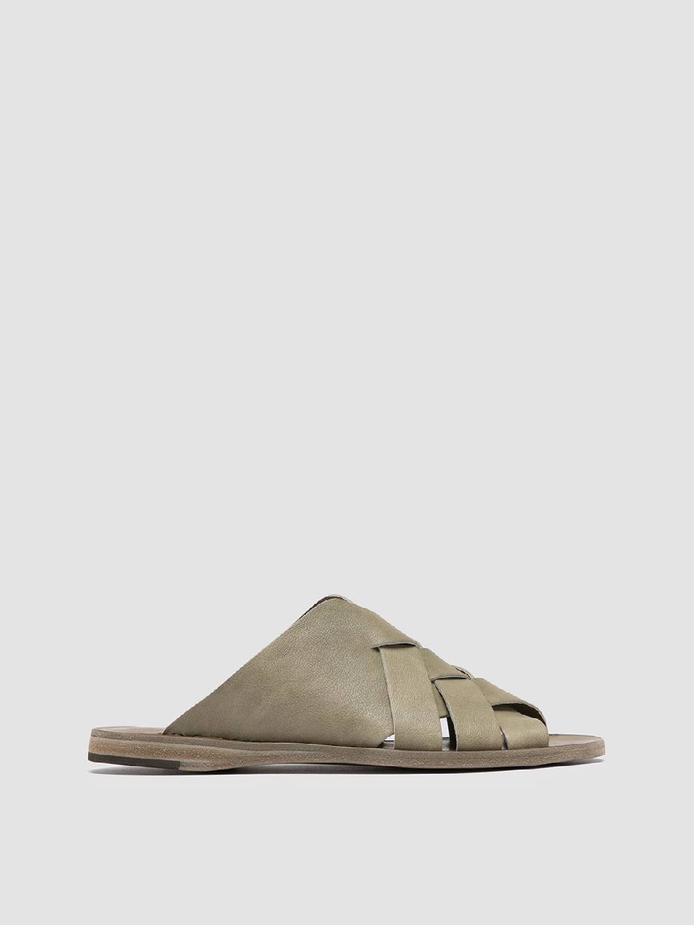 Officine Creative ITACA 049 Sandali Slide in Pelle Verde Vendite Flash