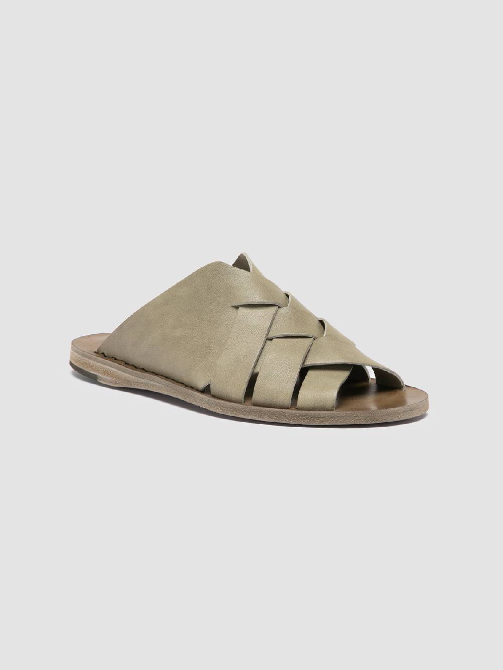 Officine Creative ITACA 049 Sandali Slide in Pelle Verde Vendite Flash