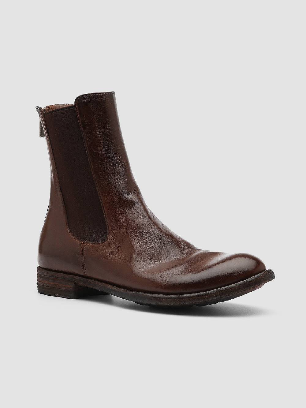 Officine Creative LEXIKON 073 Stivaletti Chelsea in Pelle Marrone 2025