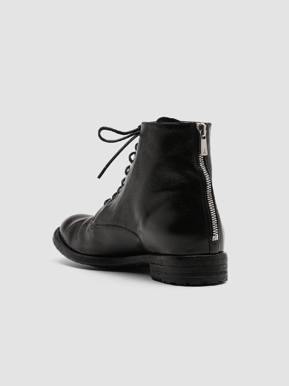 Officine Creative LEXIKON 123 Stivaletti in Pelle Nera con Zip Qualità