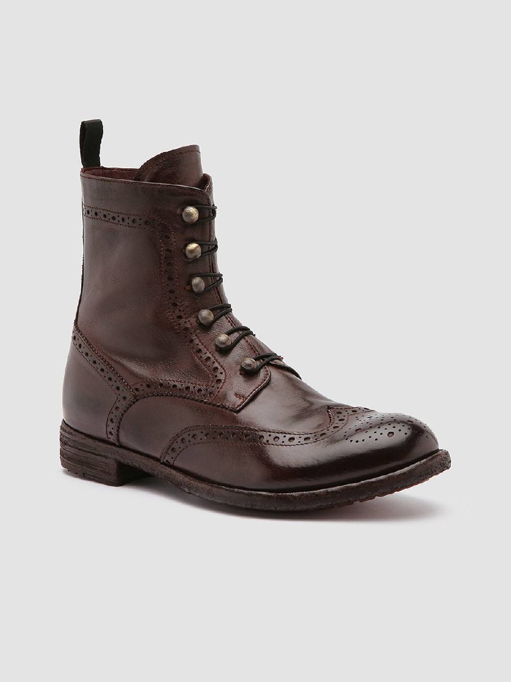 Officine Creative LEXIKON 131 Stivaletti in Pelle Marrone Pezzi Unici