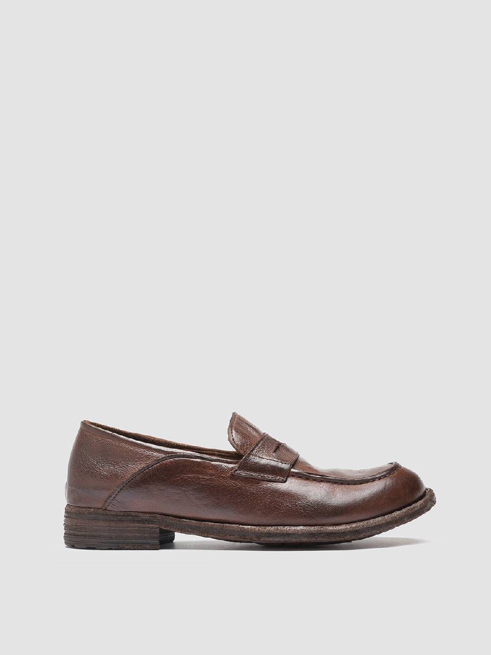 Officine Creative LEXIKON 140 Mocassini Penny Loafer in Pelle Marrone Qualità Garantita