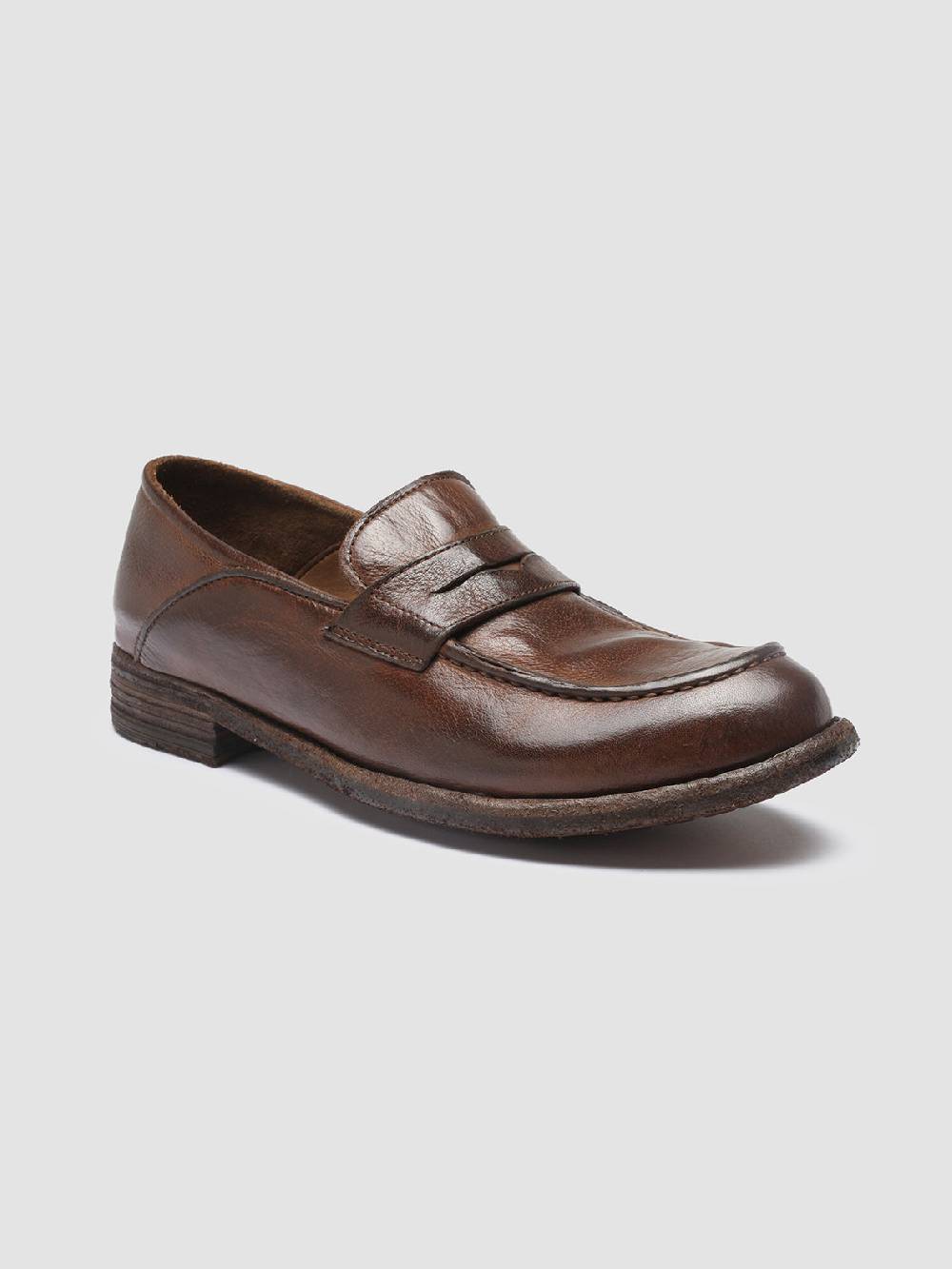 Officine Creative LEXIKON 140 Mocassini Penny Loafer in Pelle Marrone Qualità Garantita