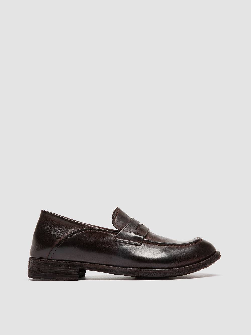 Officine Creative LEXIKON 140 Mocassini Penny Loafer in Pelle Marrone Negozi Online